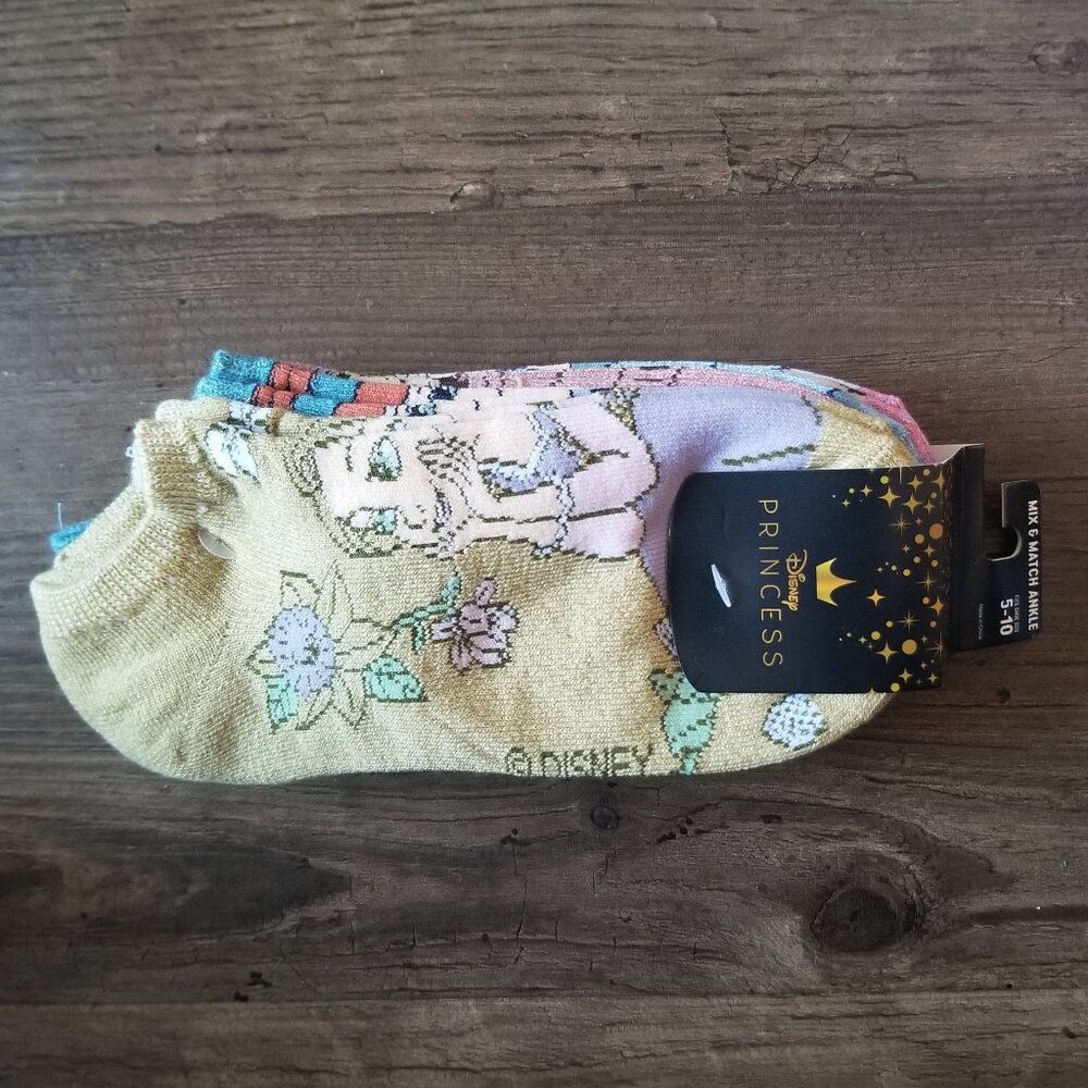 Disney Princess Character Ankle Socks - 5 pack